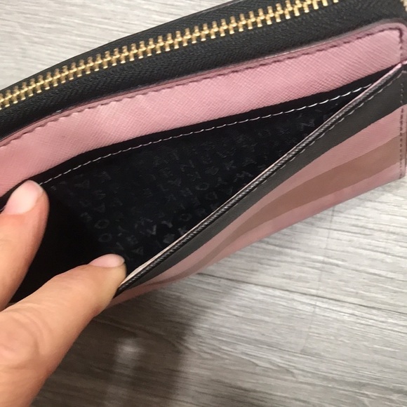 Kate Spade Grant Street Grainy Vinyl Neda Pink & Black Wallet - Picture 4 of 13